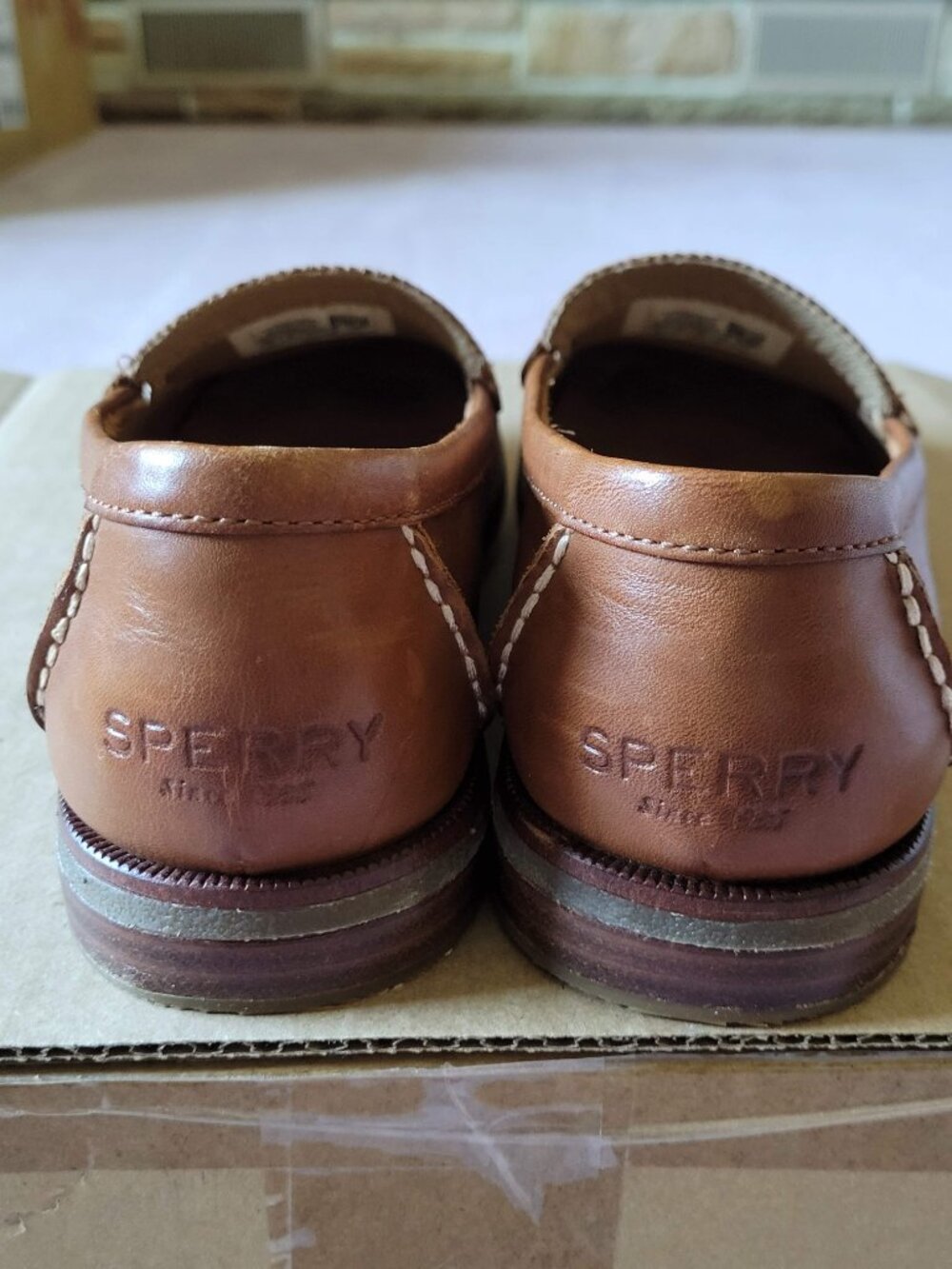 Sperry Top-Sider Seaport Light Brown Leather Penny Loafers Womens 8 - Picture 3 of 8